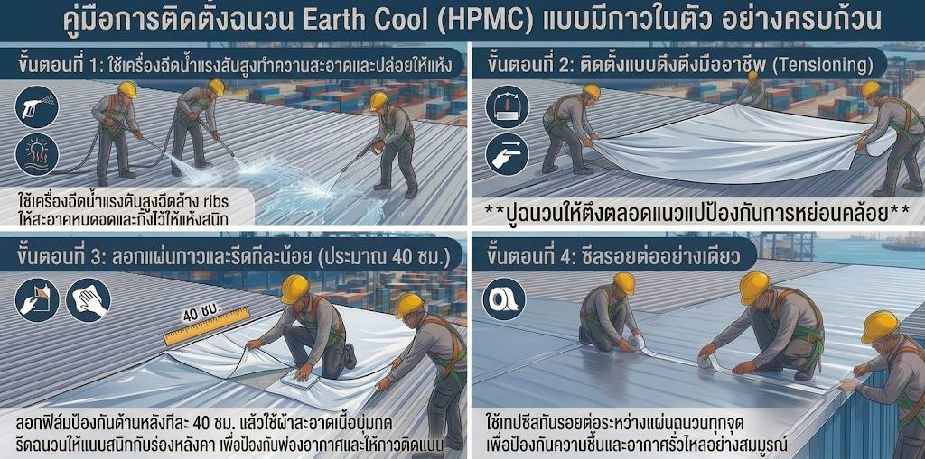 คู่มือการติดตั้งฉนวน Earth Cool — ภาพขยาย